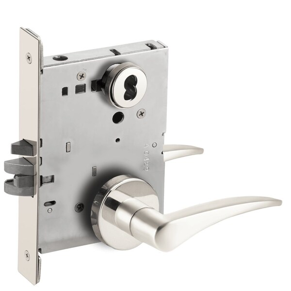 Schlage Grade 1 Entrance Office with Auto Unlocking Mortise Lock, SFIC Prep Less Core, 12 Lever, A Rose, Bri L9056B 12A 625 LH - main